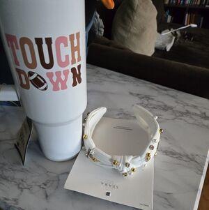 Football Themed Tumbler And Headband